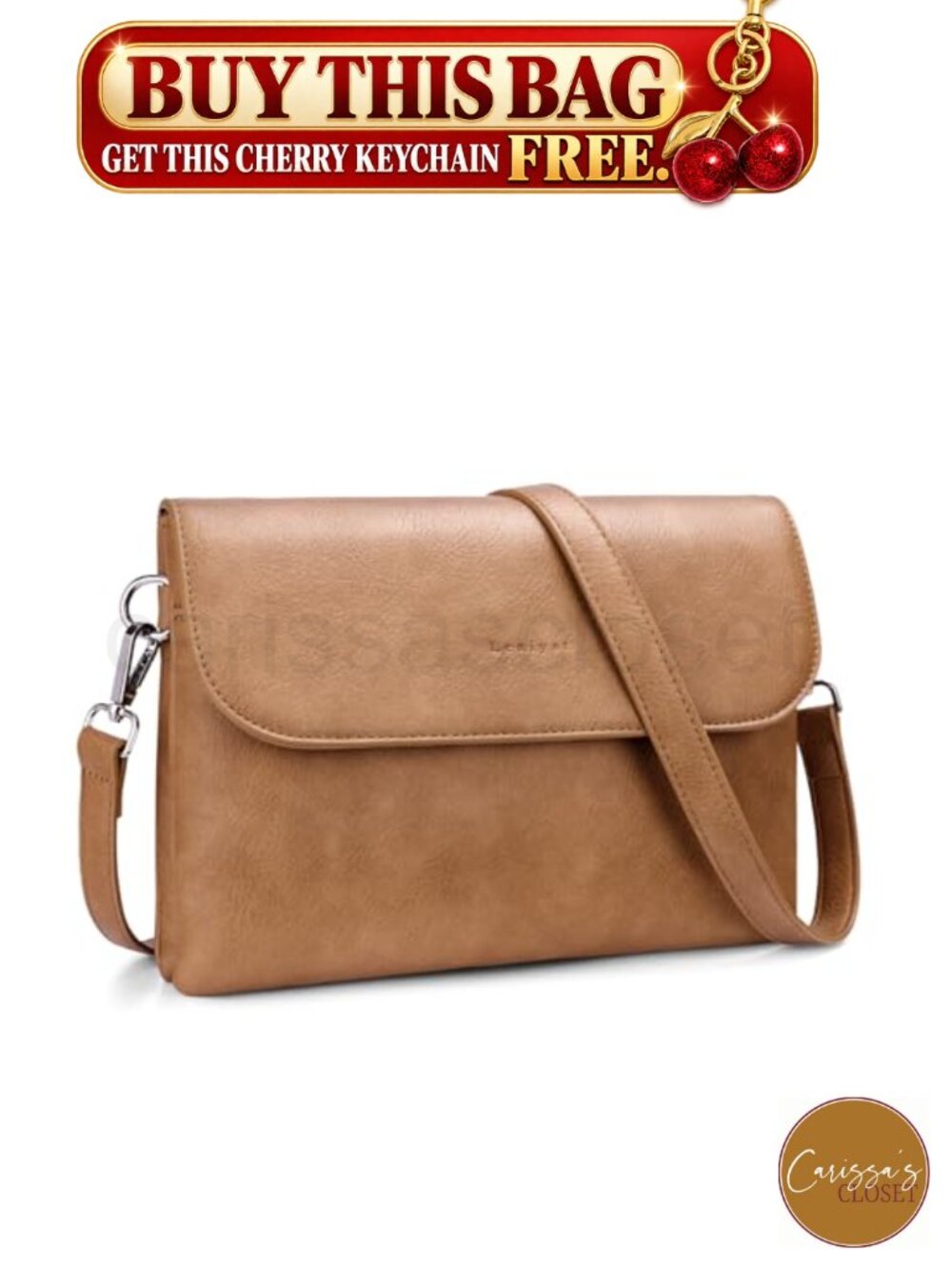 ✨Crossbody Bag Vegan Leather 2 Detachable Straps RFID Blocking Card Slots